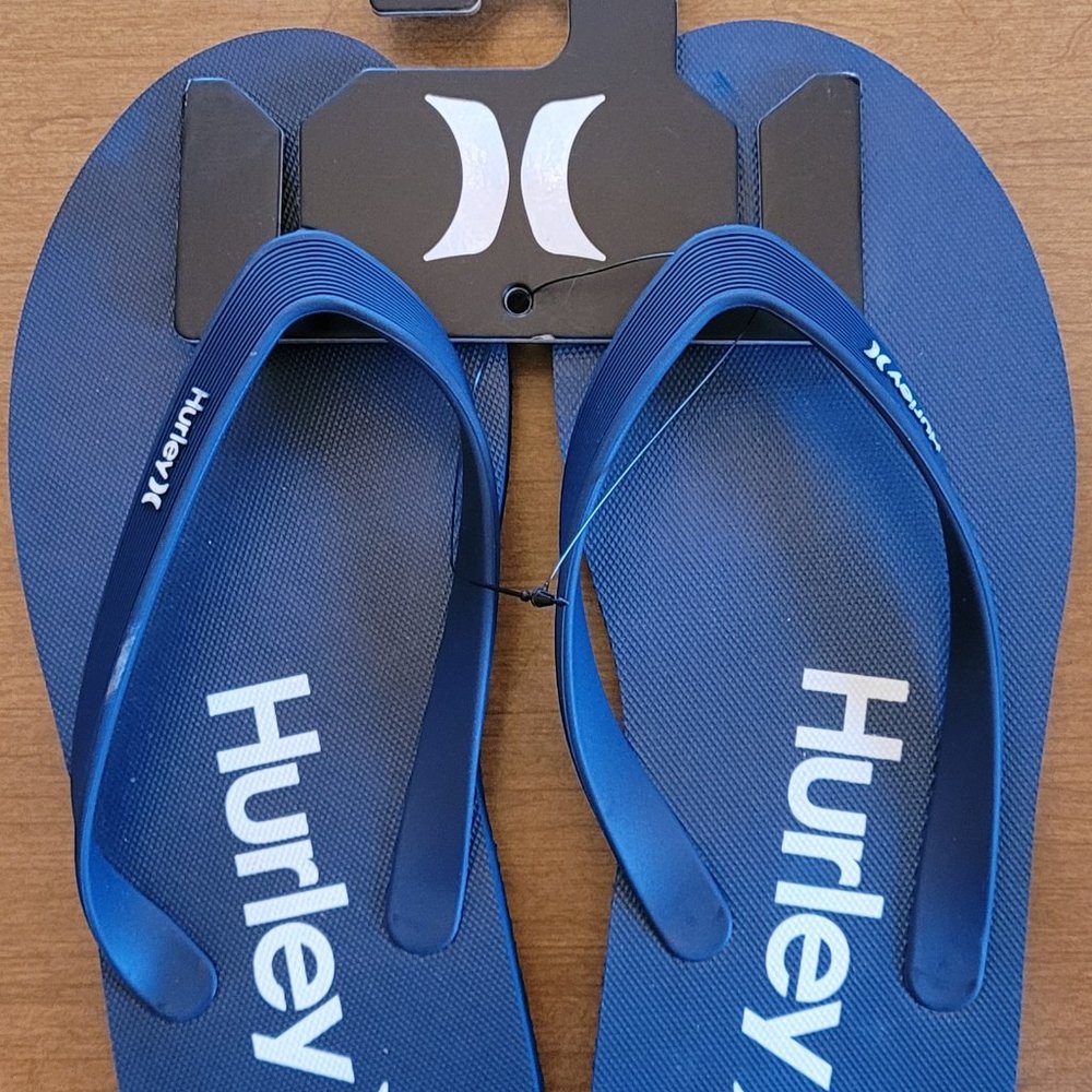 Hurley Blue Flip flops sandals thongs mens New